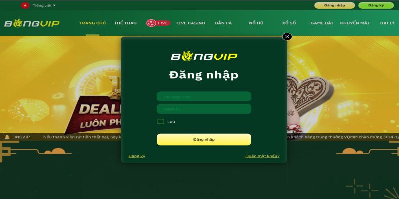 Đăng Nhập Bongvip - Nhà cái đẳng cấp, uy tín số 1 Việt Nam